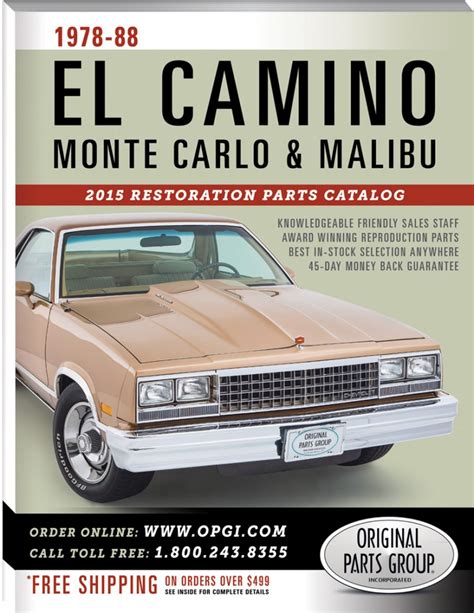 el camino restoration parts catalog